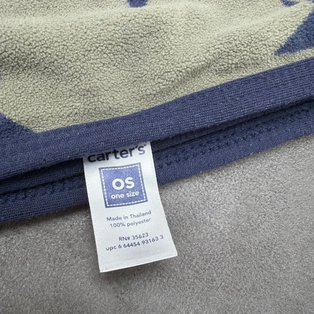 Carter's Brown Micro Fleece Dark Blue Stars Small Baby Blanket Security